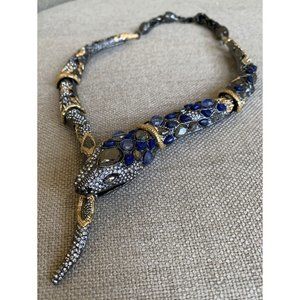 ALEXIS BITTAR ELEMENTS SIGNED PAVE JARDIN DE PAPILLON SERPENT NECKLACE Snake